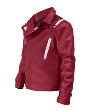 Shop Video Game No More Heroes 2 Travis Touchdown Maroon Leather Jacket For Sale