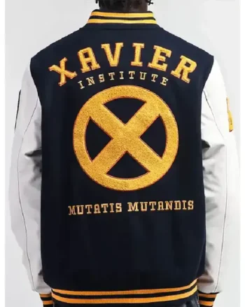 Xavier Institute Black and White Varsity Letterman Jacket - Image 2