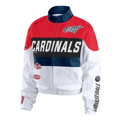 St. Louis Cardinals Racing Red-White Full-Zip Jacket