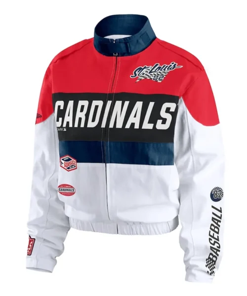 St. Louis Cardinals Racing Red-White Full-Zip Jacket