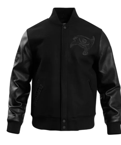 Tampa Bay Buccaneers Triple Black Varsity Wool-Leather Jacket