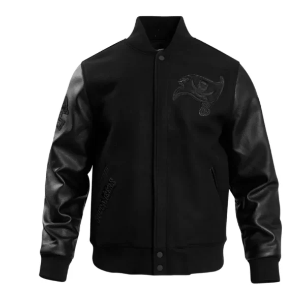 Tampa Bay Buccaneers Triple Black Varsity Wool-Leather Jacket