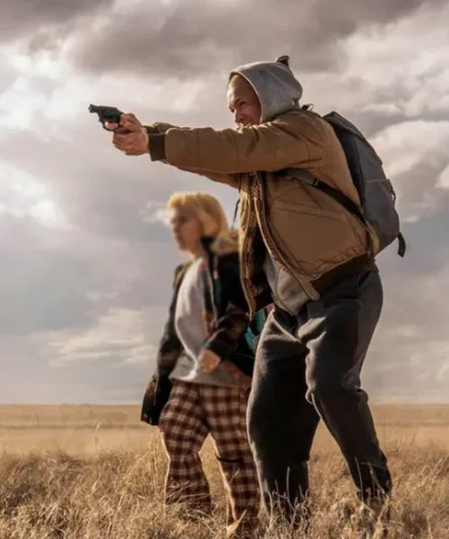 Taron Egerton She Rides Shotgun Brown Jacket