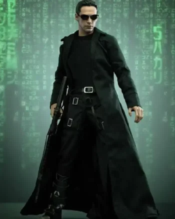 The Matrix 4 Neo Wool Black Long Trench Coat