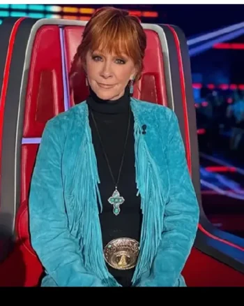 The Voice S28 Reba McEntire Blue Fringe Jacket