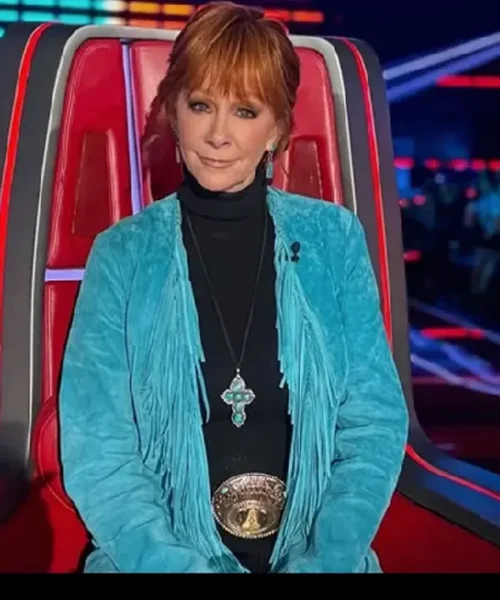 The Voice S28 Reba McEntire Blue Fringe Jacket