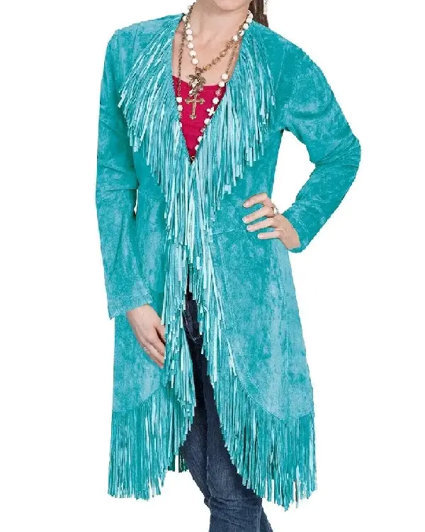 The Voice S28 Reba McEntire Blue Fringe Jacket sale
