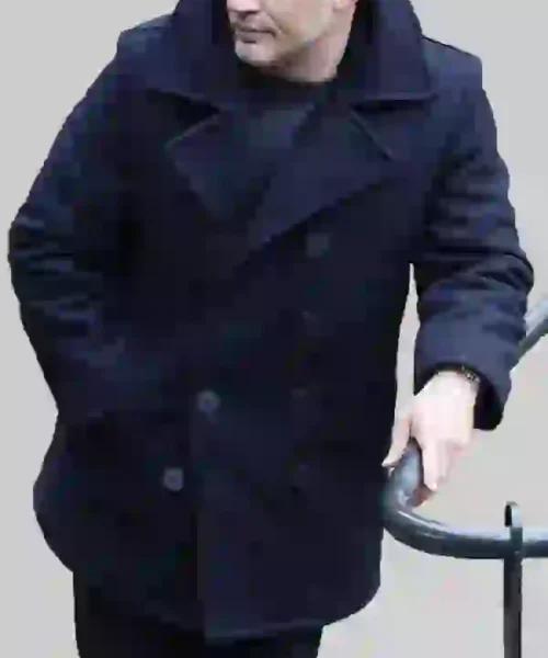 Tom Hardy Navy Blue Wool Pea Coat