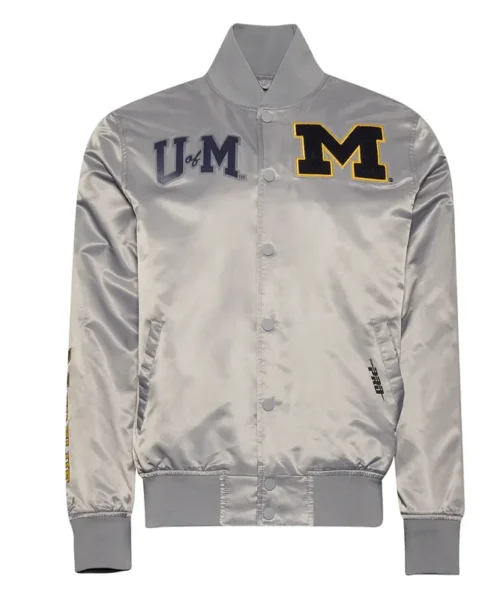 University of Michigan Gray Satin Jacket