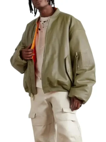VETEMENTS Oversized Leather Bomber Jacket