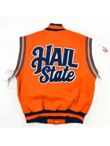Virginia State University Patches Orange Varsity Jacket