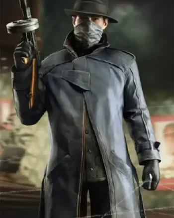 Watch Dogs Alone Long Leather Coat
