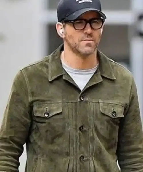 Welcome to Wrexham 2022 Ryan Reynolds Green Suede Jacket