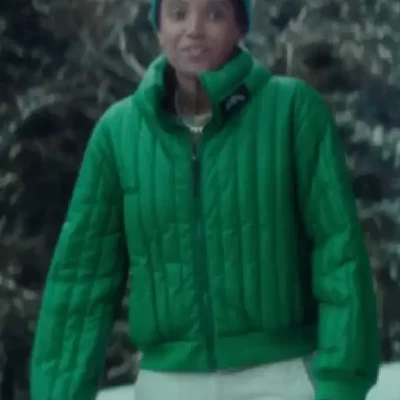 Wolfie Nine Perfect Strangers S02 Green Puffer Jacket