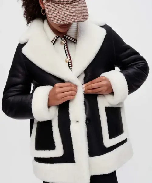 Womens Black Shearling Leather Jacket