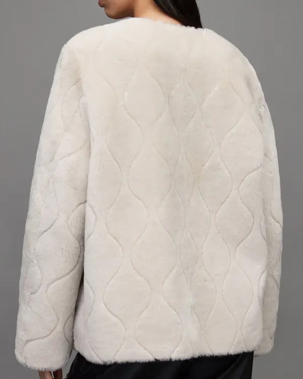 Womens Double Sided Black Leather & White Shearling Jacket (1)