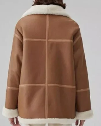 Womens Shearling B3 Fur Brown Leather Jacket back