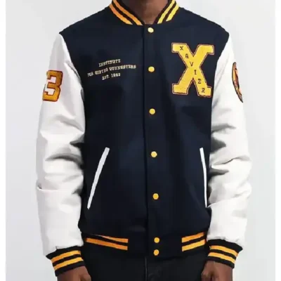 Xavier Institute Black and White Varsity Letterman Jacket