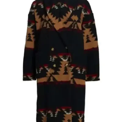 Yellowstone Beth Dutton Black Aztec Coat