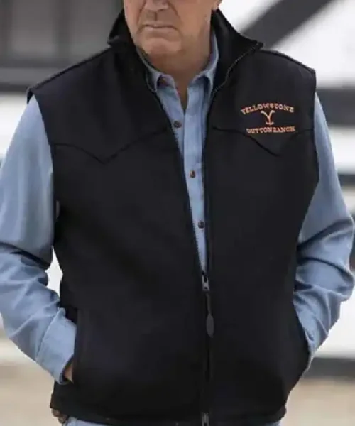 Yellowstone John Dutton Mens Wool Black Vest