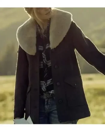 Yellowstone S02 Beth Dutton Brown Long Wool Coat