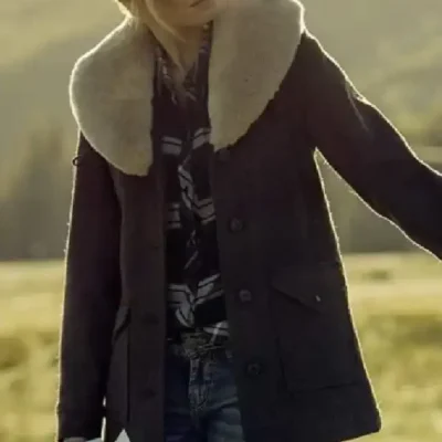 Yellowstone S02 Beth Dutton Brown Long Wool Coat