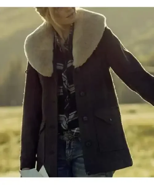 Yellowstone S02 Beth Dutton Brown Long Wool Coat