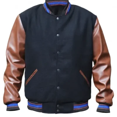 Seinfeld Varsity Bomber Jacket with Leather Sleeves