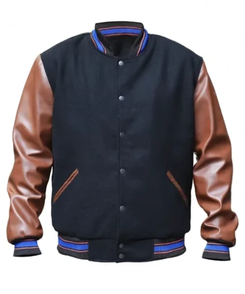 Seinfeld Varsity Bomber Jacket with Leather Sleeves