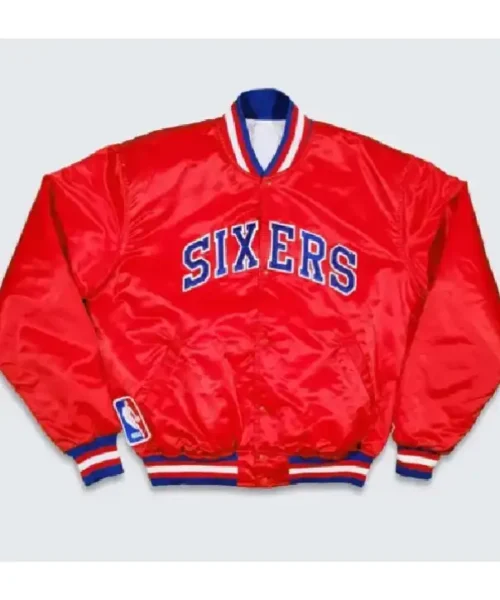 76ers Philadelphia Sixers Vintage Red Jacket