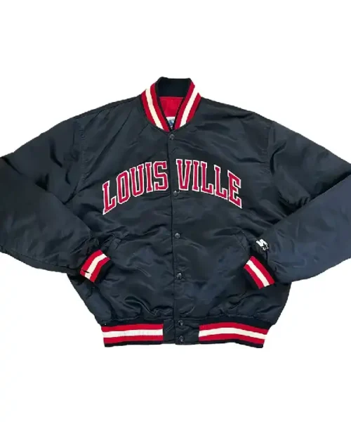 80’s Louisville Cardinals Black Satin Jacket