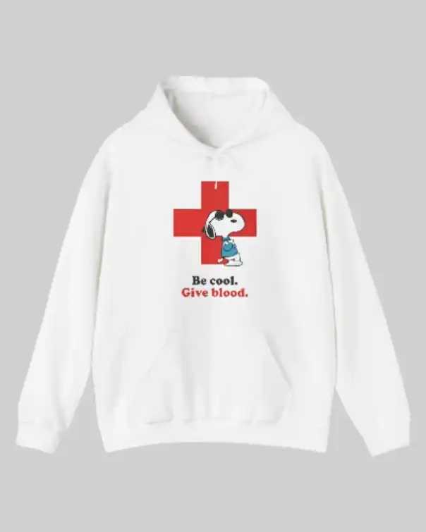 Sh0p American Red Cross Snoopy White Pullover Hoodie Sale
