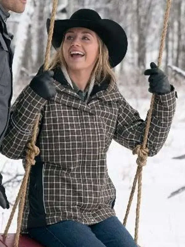 Amy Fleming Heartland Amber Marshall Checkered Jacket
