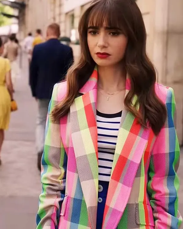 Artistic and Whimsical Emily Checked Blazer