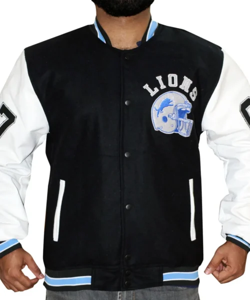 Axel Beverly Hills Cop Foley Detroit Lions Letterman Jacket