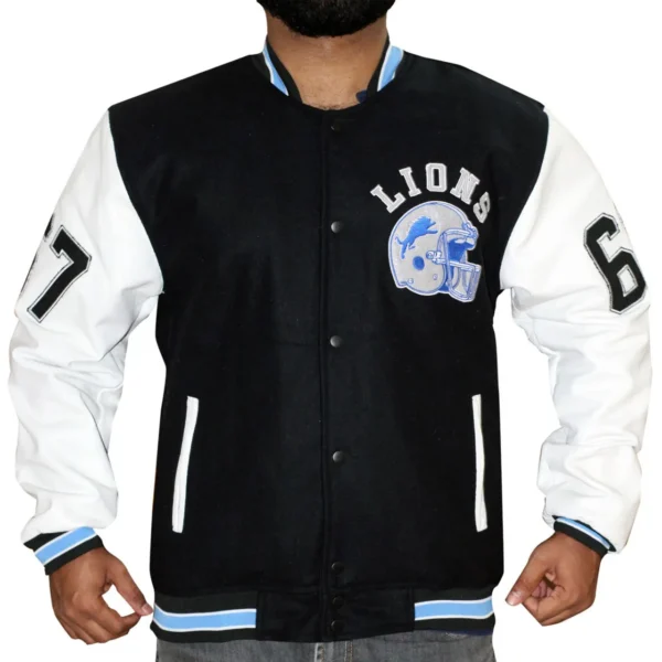 Axel Beverly Hills Cop Foley Detroit Lions Letterman Jacket