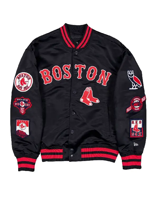 Boston Red Sox OVO x New Era Navy Full-Snap Twill Jacket