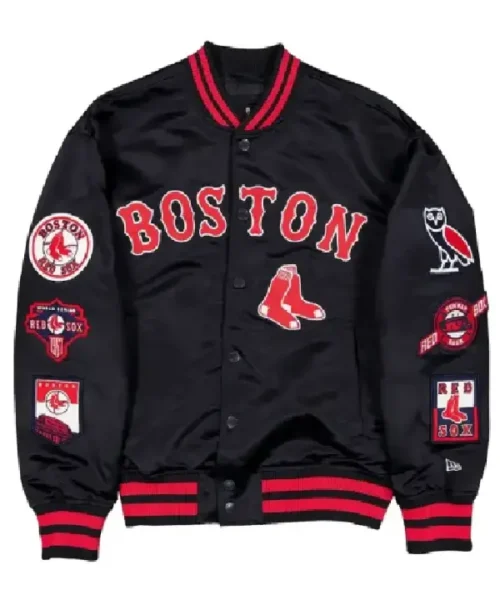 Boston Red Sox OVOx New Era Navy Full Snap Twill Jacket