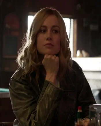 Brie Larson Captain Marvel Spanish Green Leather Jacket