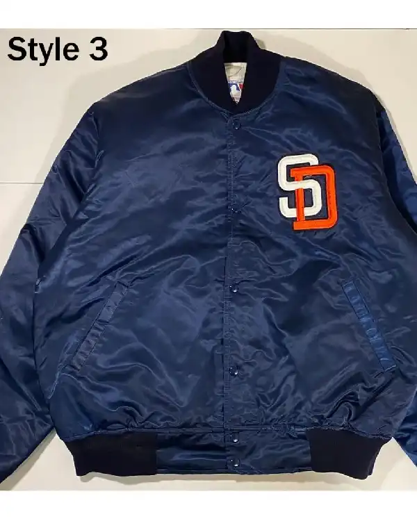 Buy Authentic San Diego Padres 1969 Satin Blue Bomber Jacket Sale