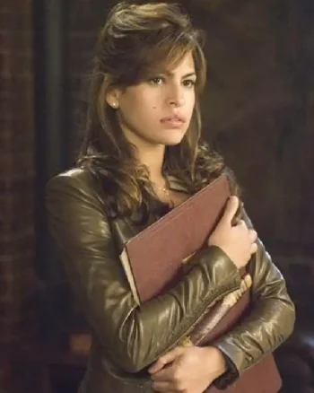 Buy Eva Mendes Ghost Rider brown Leather Blazer For Sale