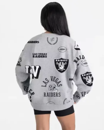 Buy Las Vegas Raiders Gameday Couture Heather Gray Always On Repeat Sweatshirt Sale
