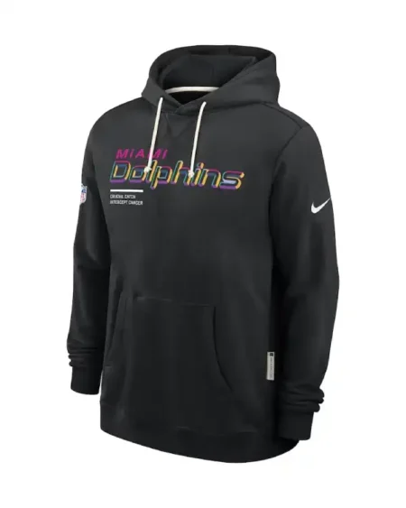 Buy Miami Dolphins Nike Black 2025 NFL Crucial Catch Sideline Standard Issue Dri-FIT Hoodie Sale