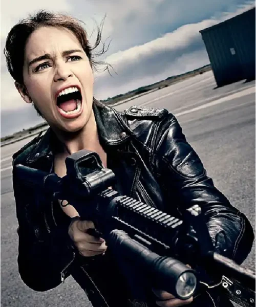 Buy Sarah Connor Terminator Genisys Black Leather Jacket Sale