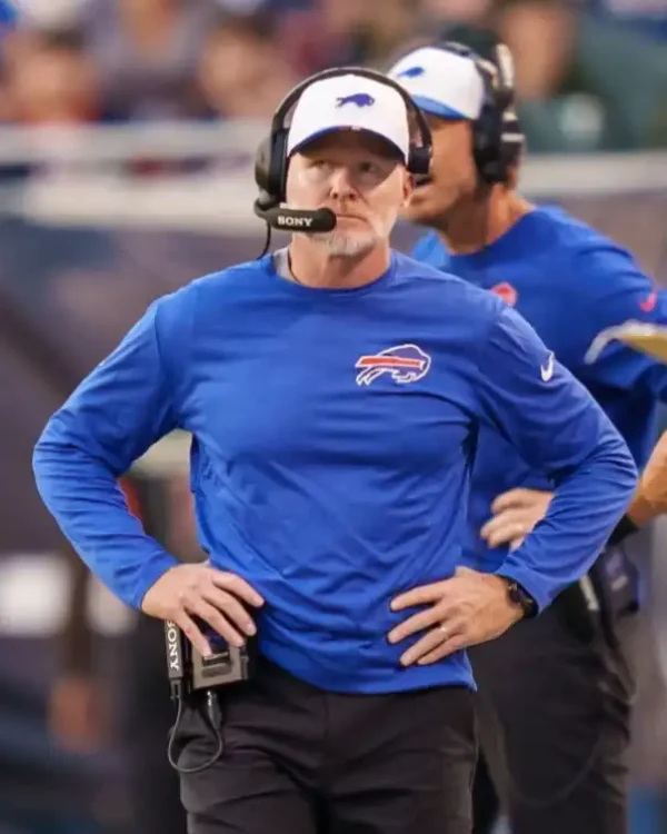 Buy Sean McDermott Preseason 2025 Buffalo Bills Blue Sweatshirt Sale