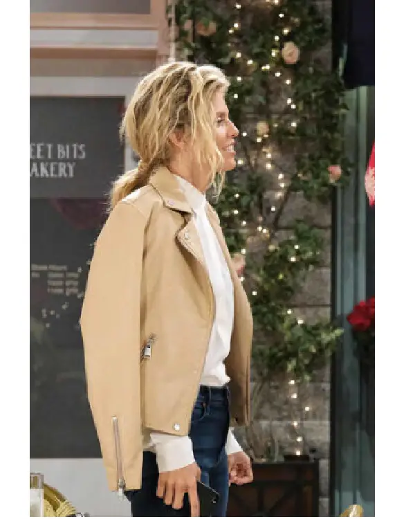 Catherina Greene Days Of Our Lives Beige Leather Jacket