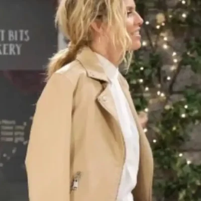 Catherina Greene Days Of Our Lives Beige Leather Jacket