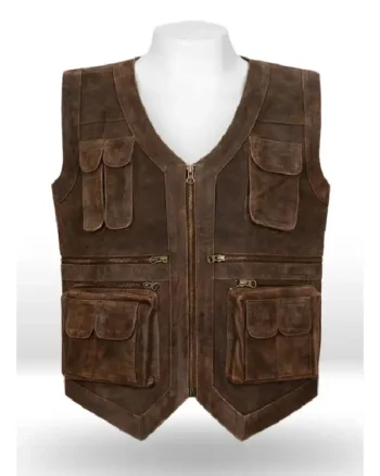 Chris Pratt Jurassic World Brown Leather Vest