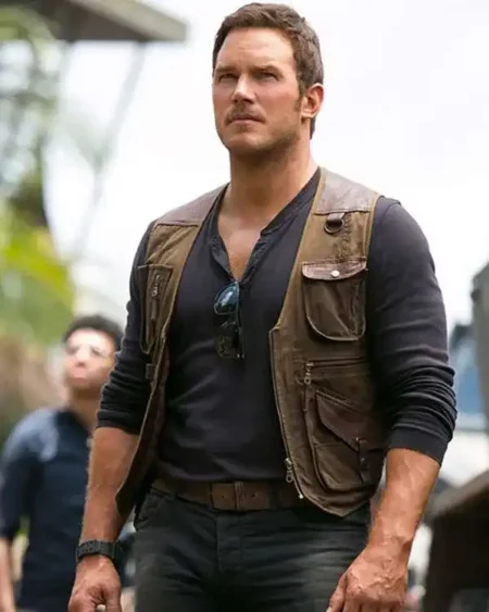Chris Pratt Jurassic World Fallen Kingdom Leather Vest