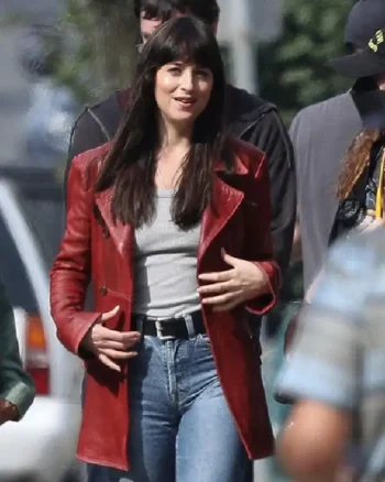 Dakota Johnson Madame Web Leather Trench Coat
